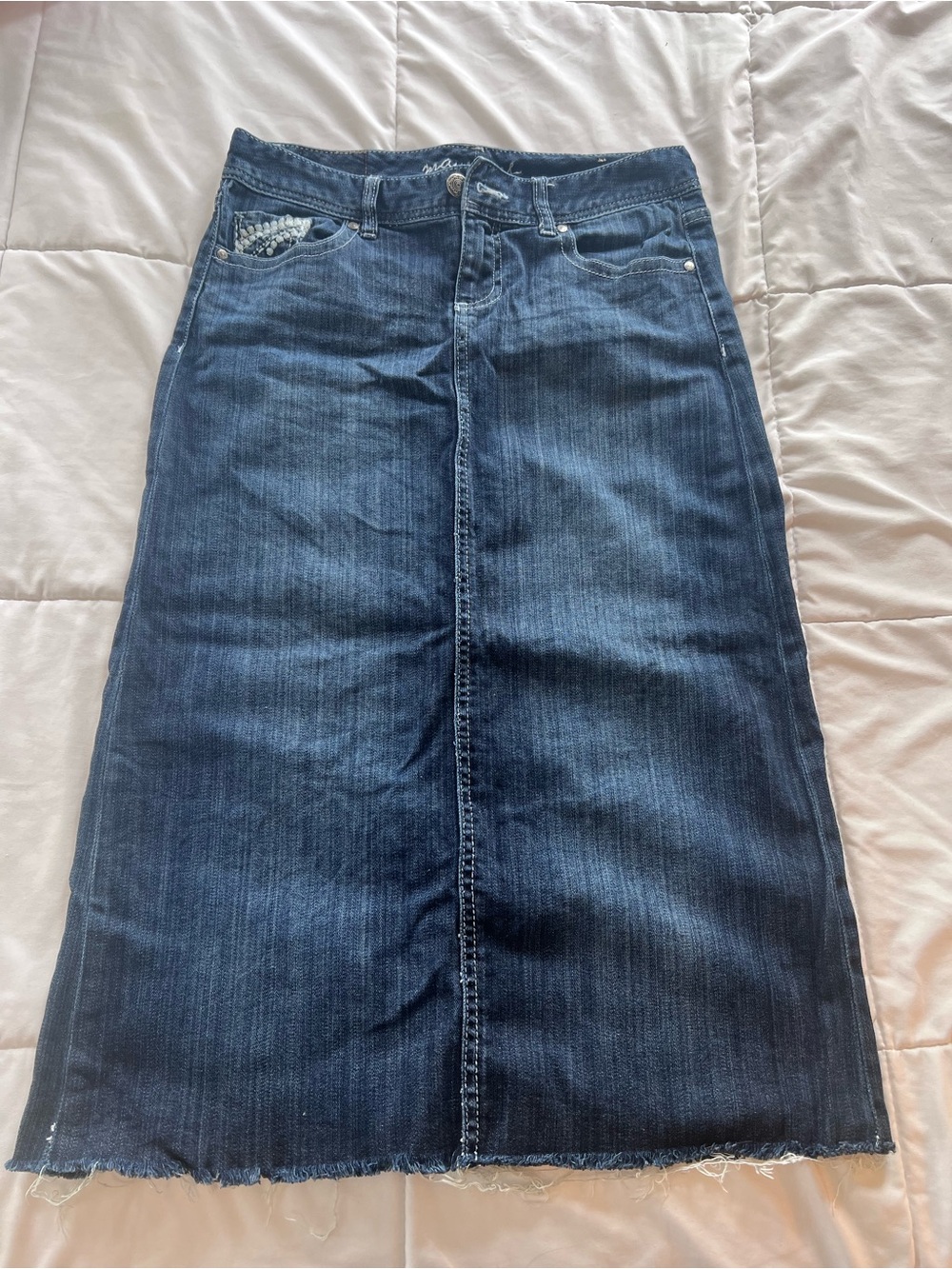 Maurices Dark Blue Denim Maxi Skirt